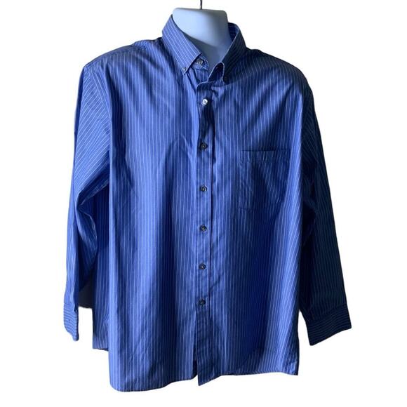 Van Heusen Originals Button Down Shirts Men Size 17/17.5 Pinstripe Casual Formal - Picture 1 of 7